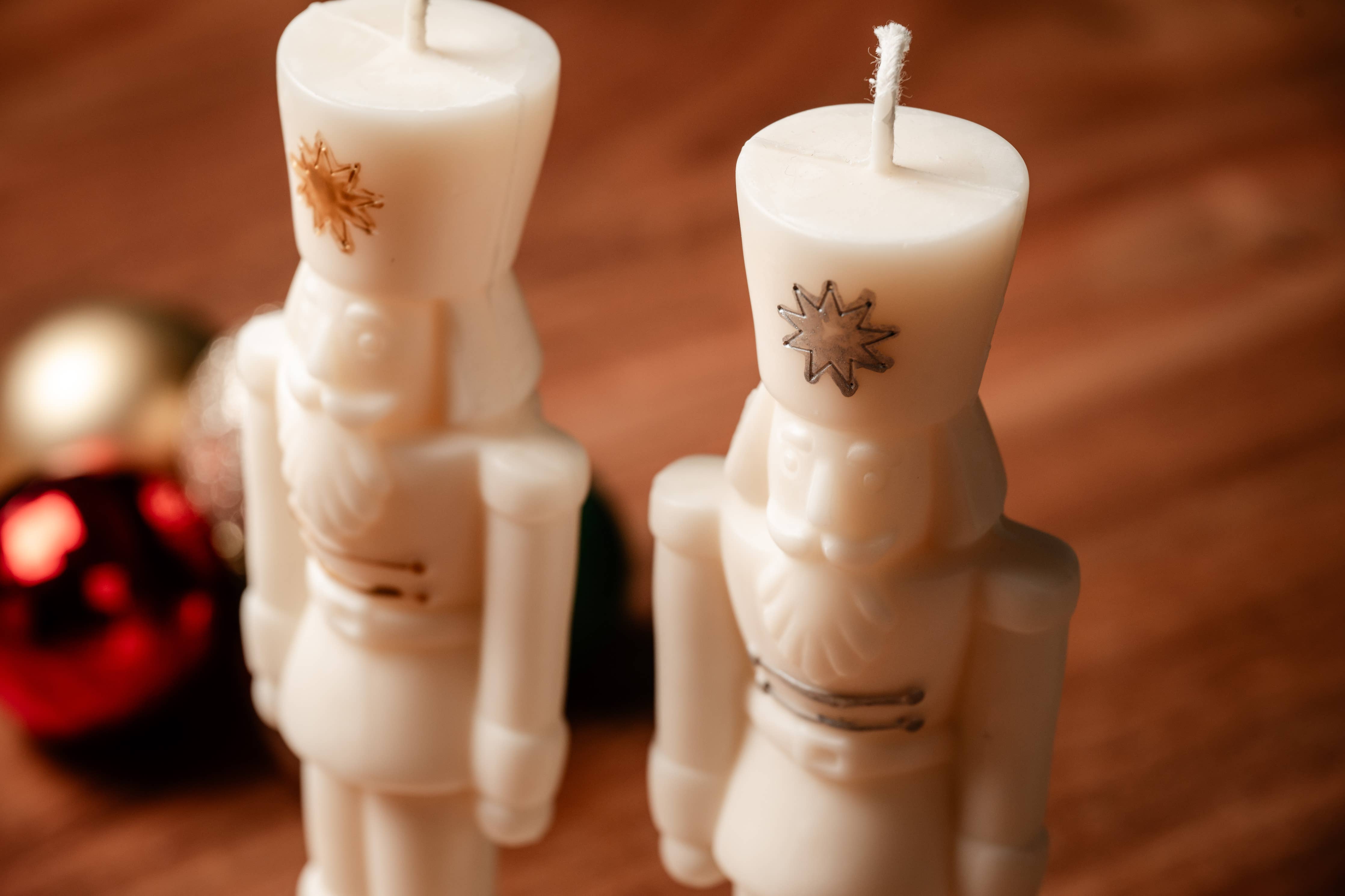 Nutcracker Candle - Silver Painted