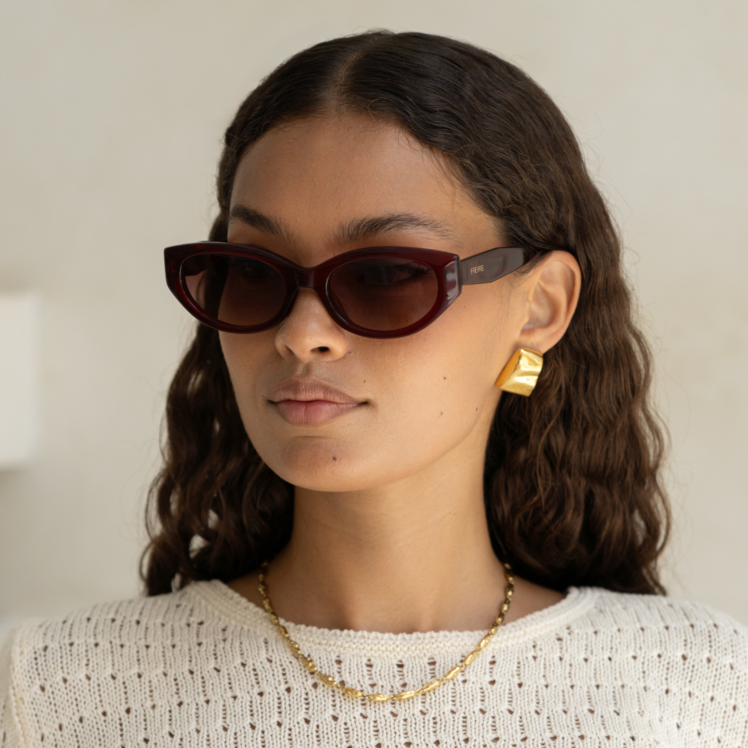 Ameli Acetate Cat-Eye Sunglasses: Red