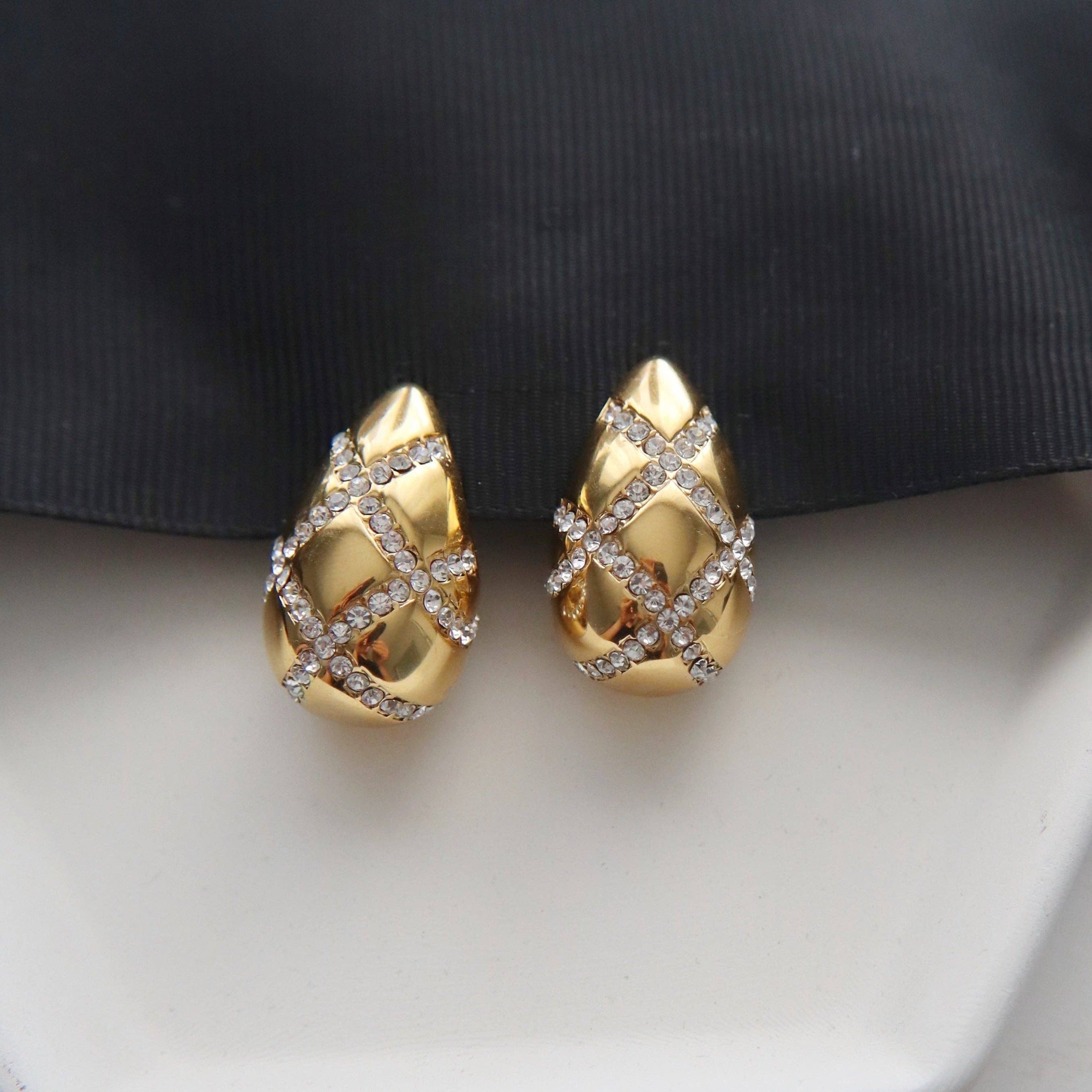 Pave Drop Earrings | Statement Earrings