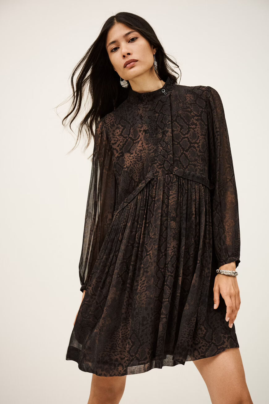 Simba Short Dress in Marron