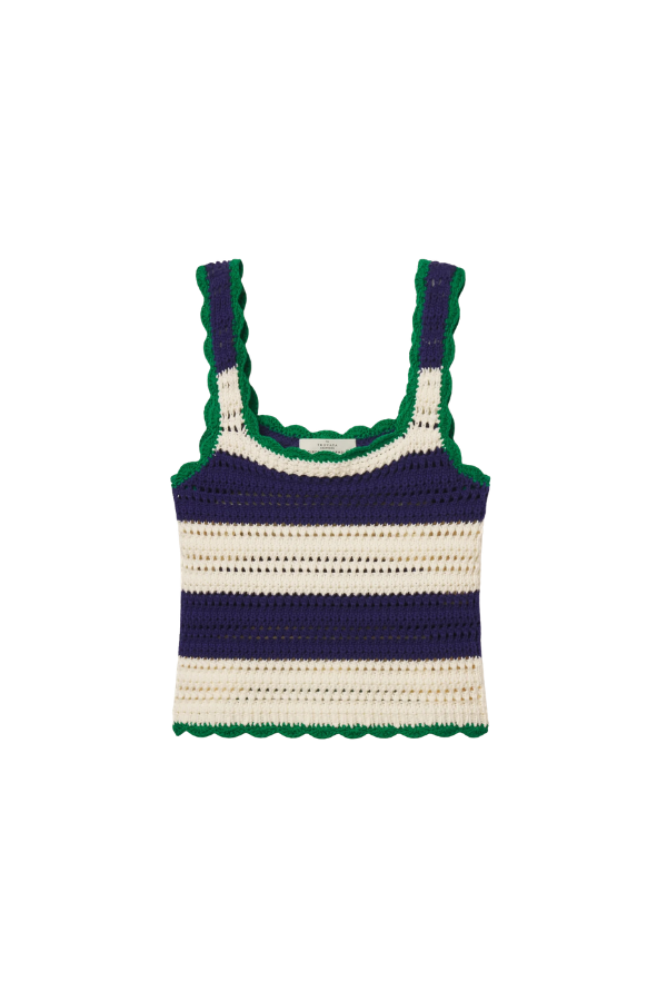 Justine Sweater Tank in Navy AW Stripe