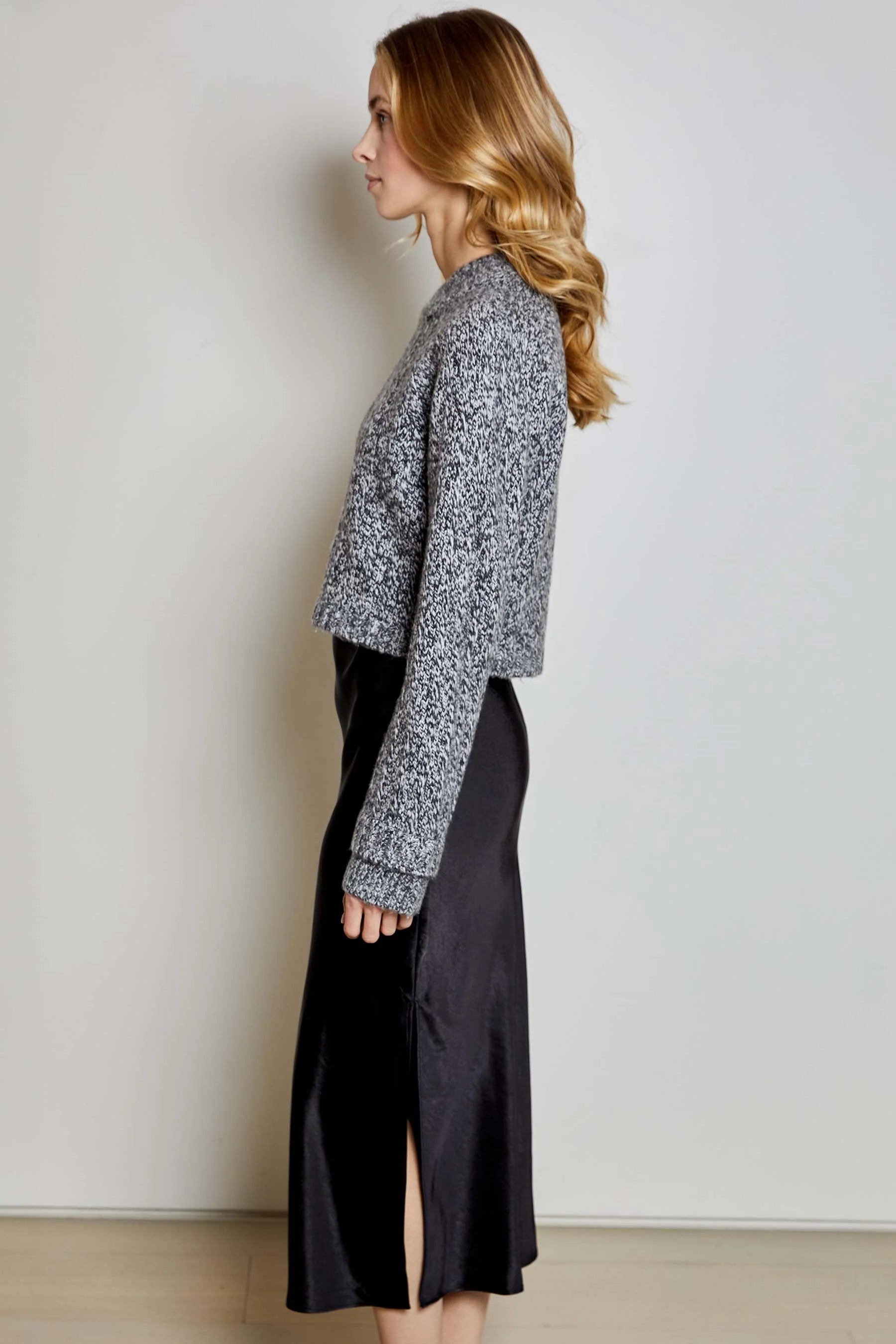 Roz Sweater Dress Combo in Jet Marl