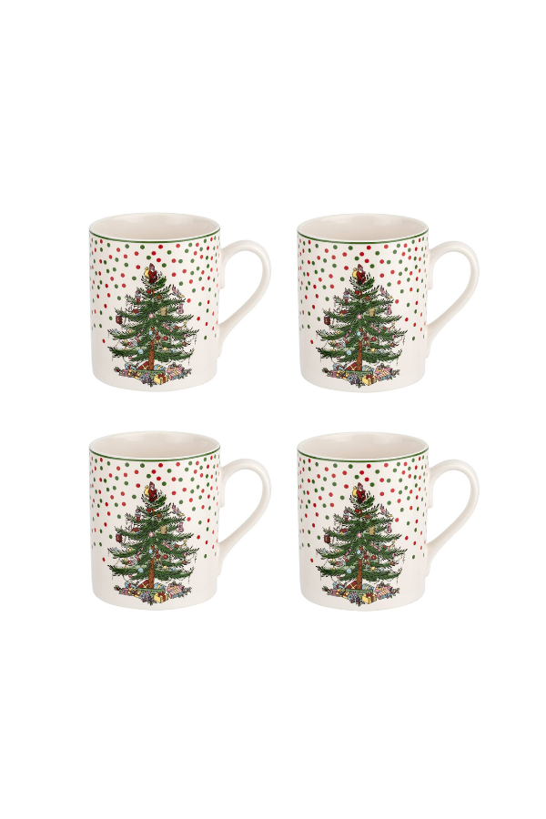 Christmas Tree Polka Dot Mug 16oz