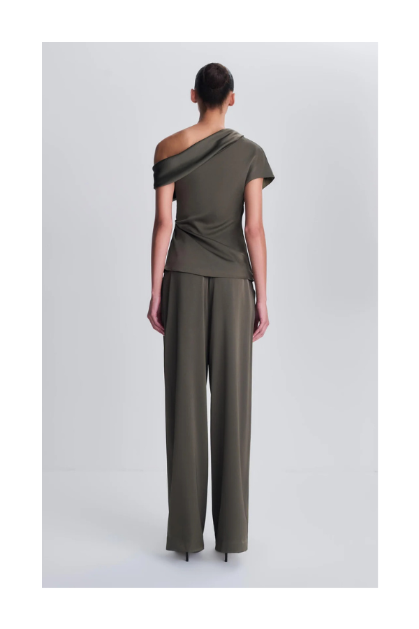 Phoebe Draped Top in Dark Olive