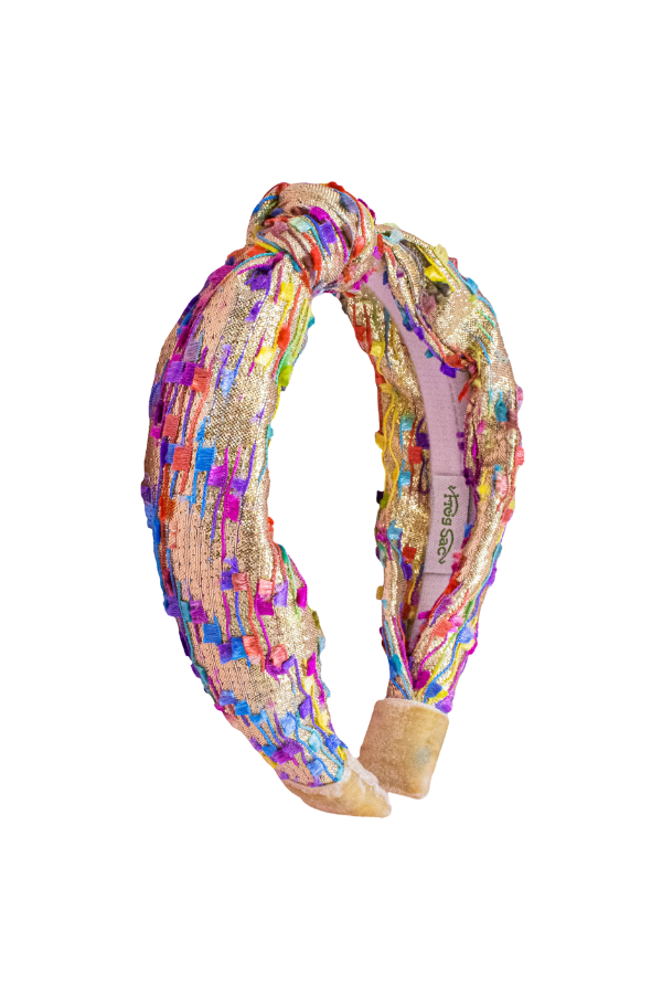 Kids Knot Headband - Confetti Hair Accessories for Girls: Gold