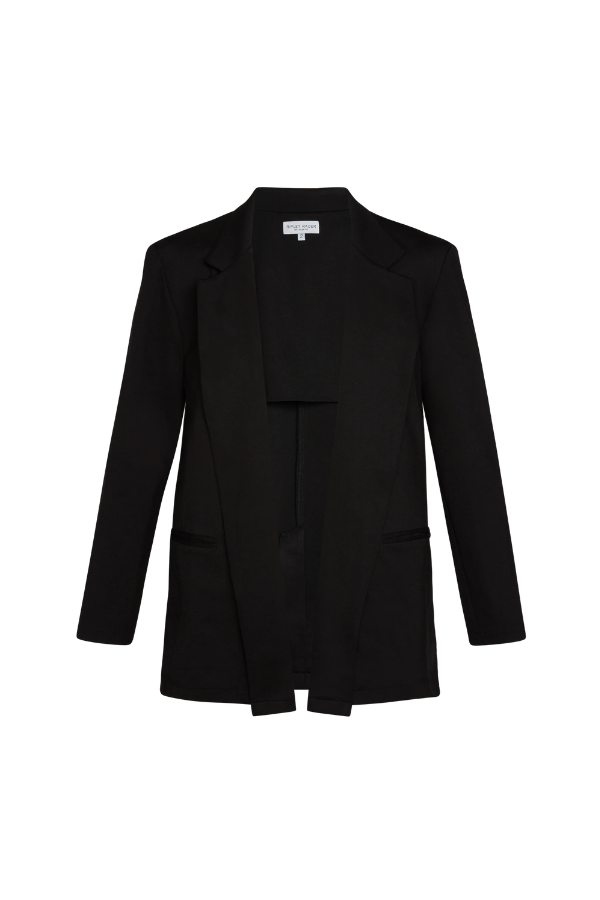 Ponte Knit Oversized Blazer in Black