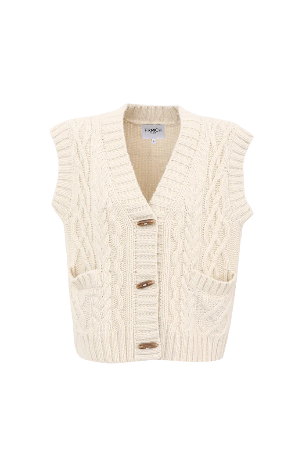 High Winter Knitted Vest in Creme