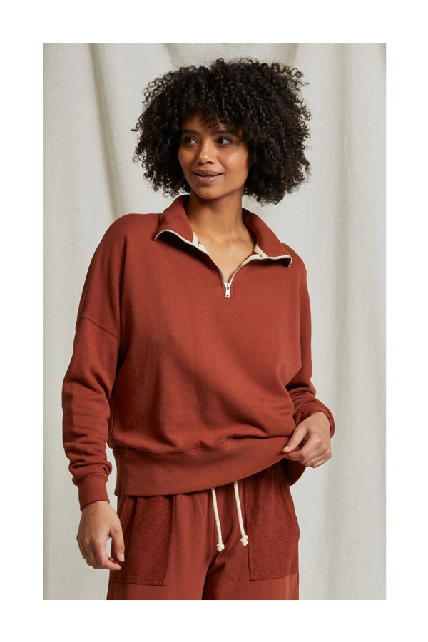 Maren Half Zip in Russet