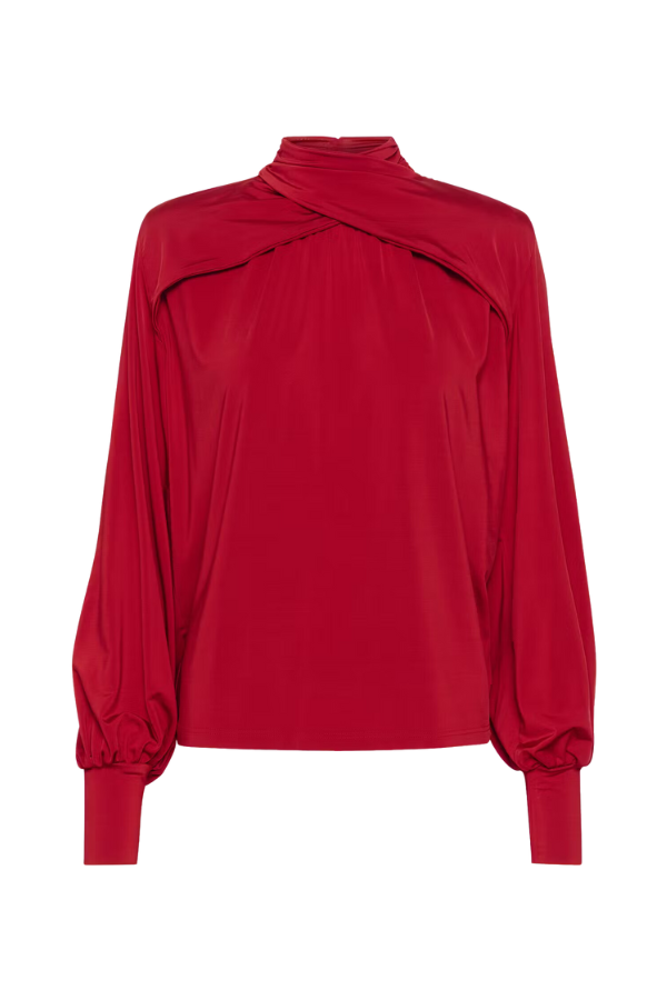 Soffi Long Sleeve Blouse in Haute Red