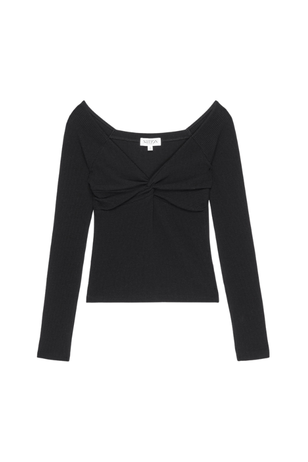 Lani Long Sleeve Top in Jet Black