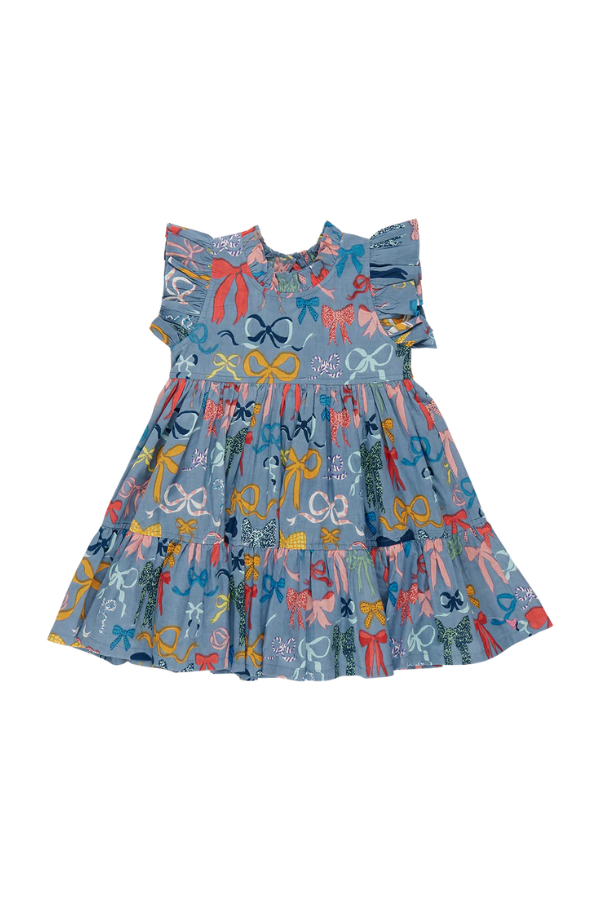 Girls Jennifer Dress in Bows on Bows