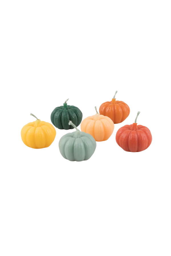 Mini Rainbow Pumpkin Candles