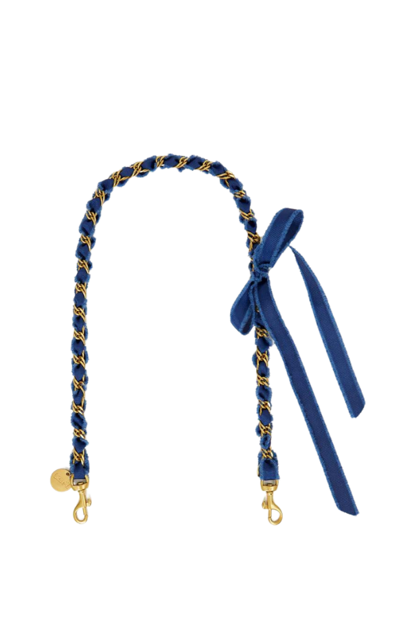 Shoulder Strap in Navy Frayed Ribbon