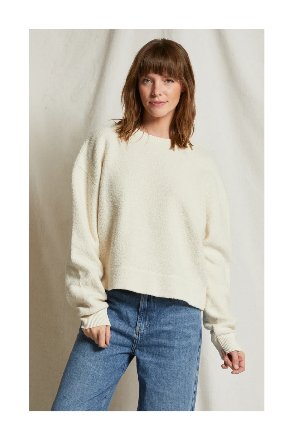 Mayer reverse fleece long sleeve pullover in oatmeal