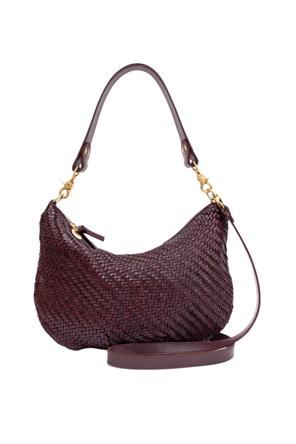 Moyen Messenger in Plum Woven Zig-Zag