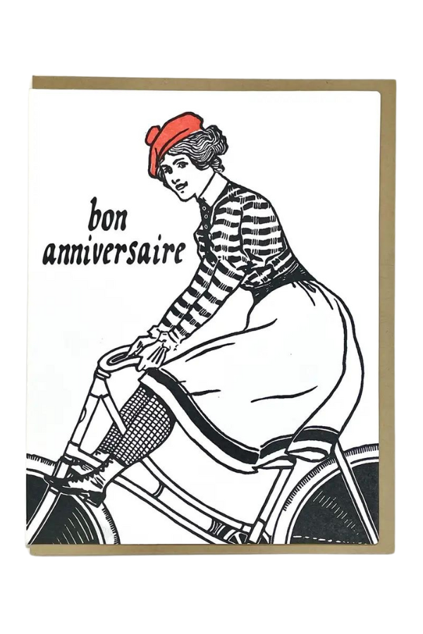 Bon Anniversaire Bicycle Card