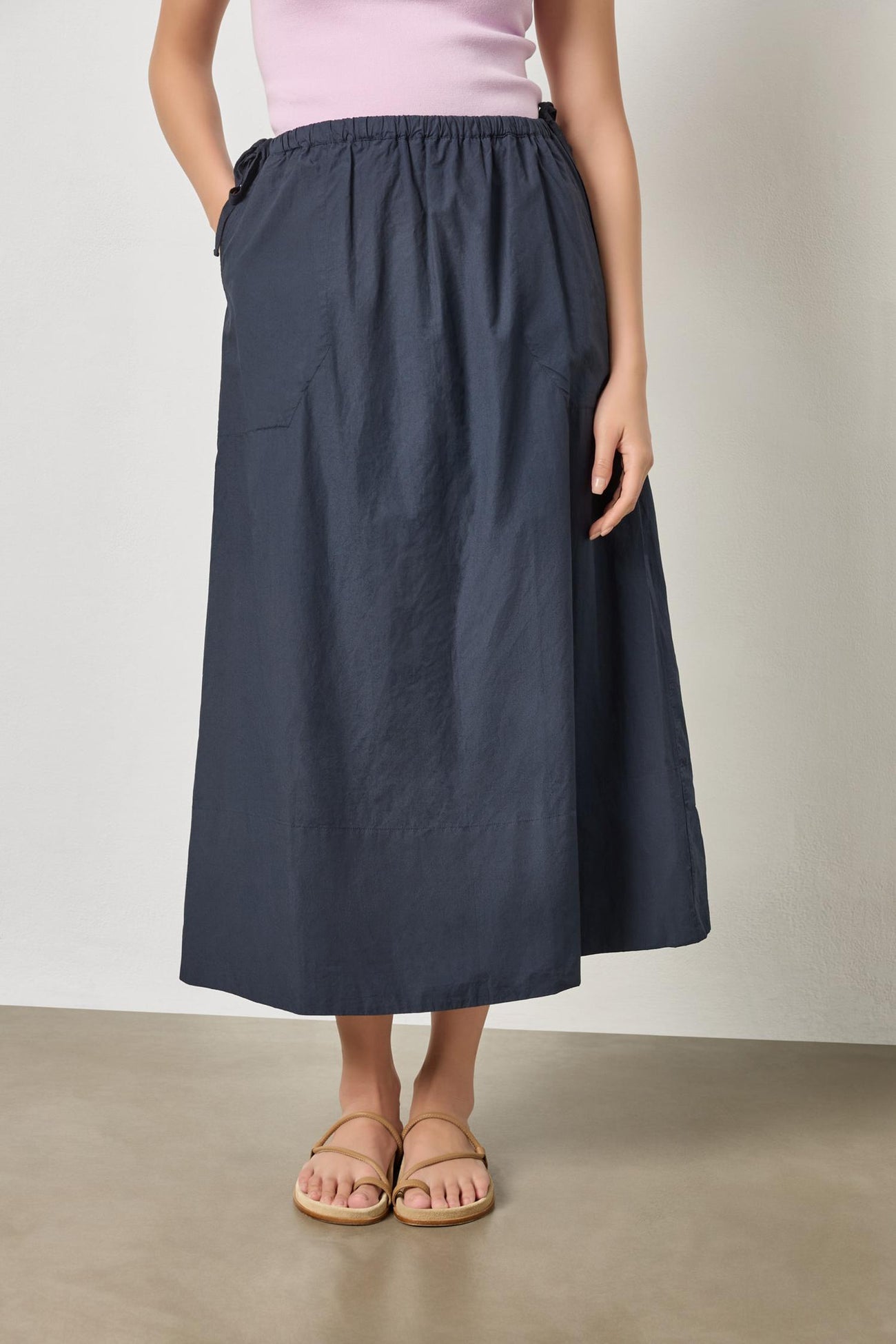 A-Line Maxi Skirt in Navy