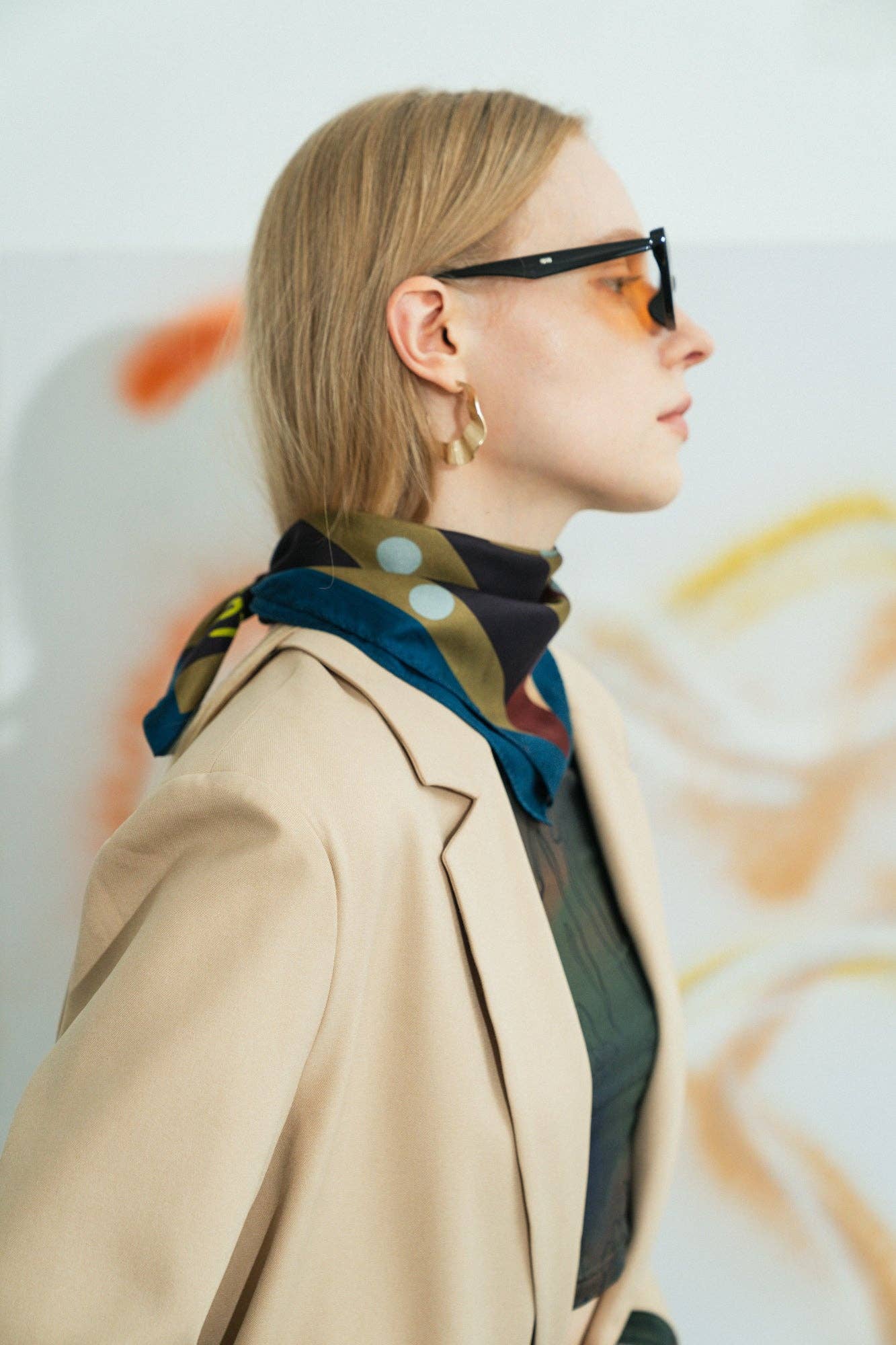 "Pandita the Dog" Silk Bandana - Coffee: Coffee