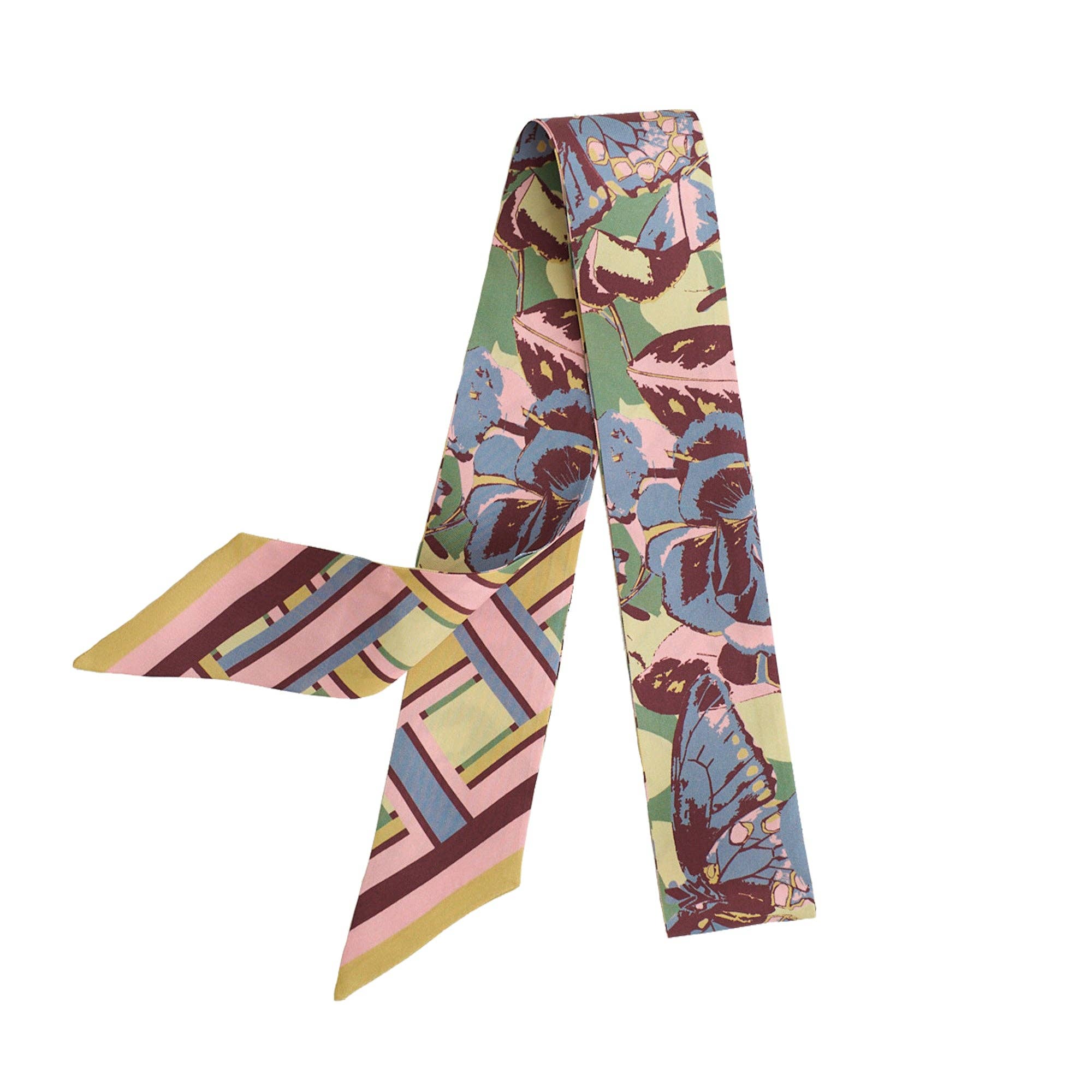 Lost Pattern x Leatherology Silk Twilly Scarf - Pastel: Pastel
