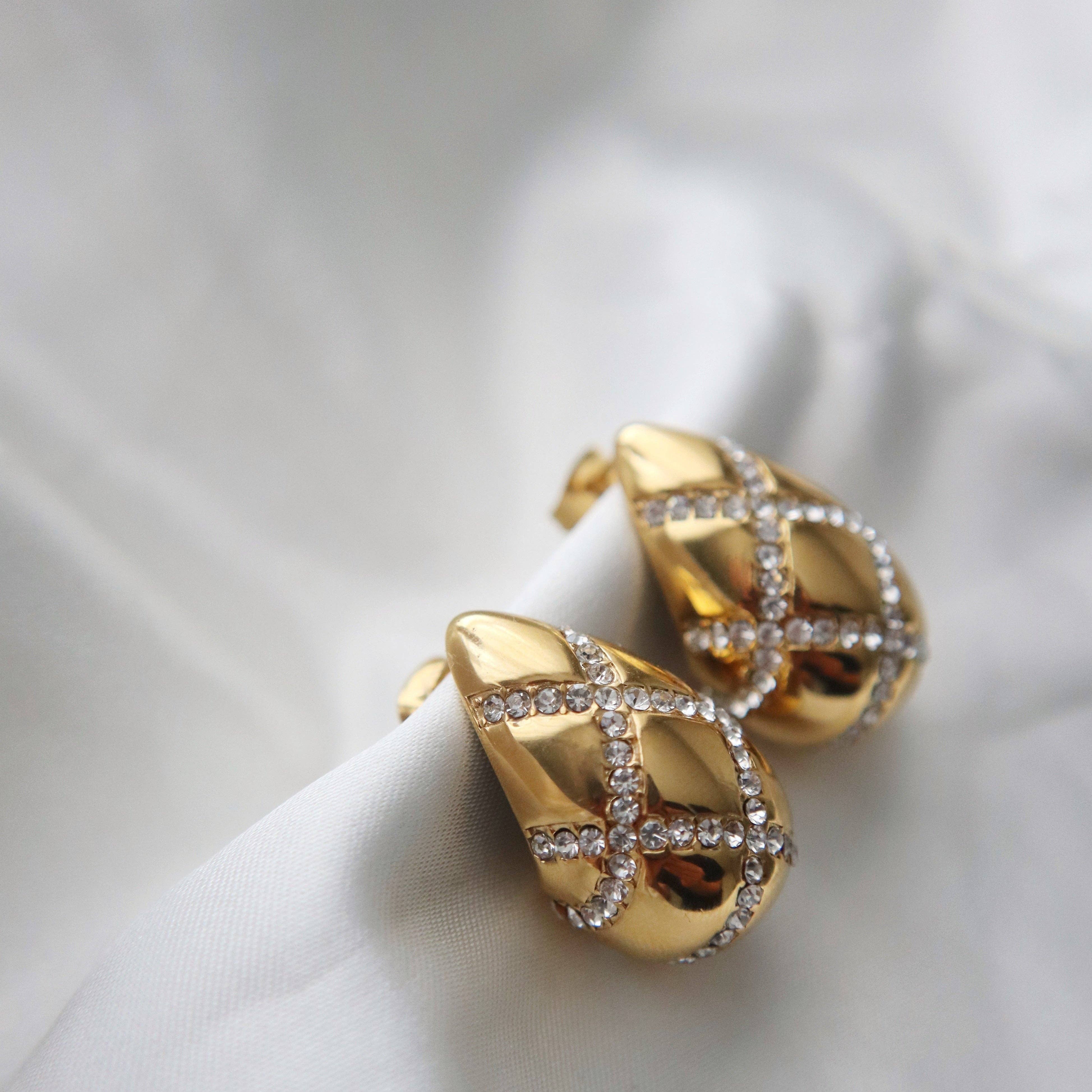 Pave Drop Earrings | Statement Earrings