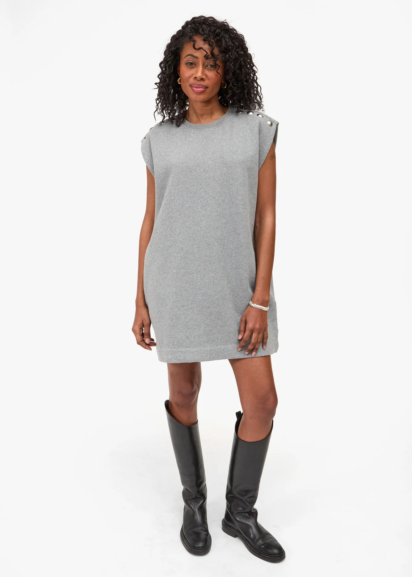 Le Vest Dress in Grey Melange