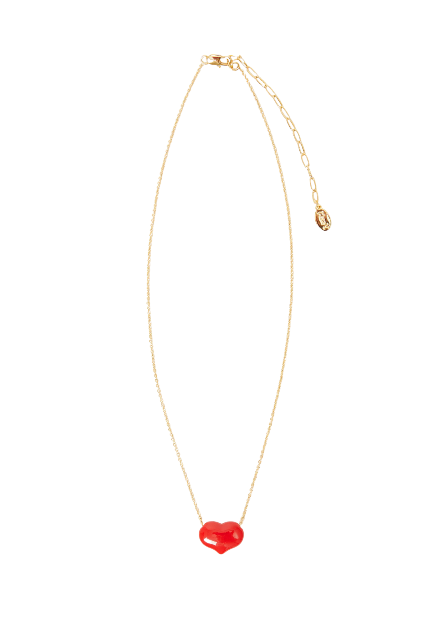 Petite Mylar Heart Necklace in Poppy
