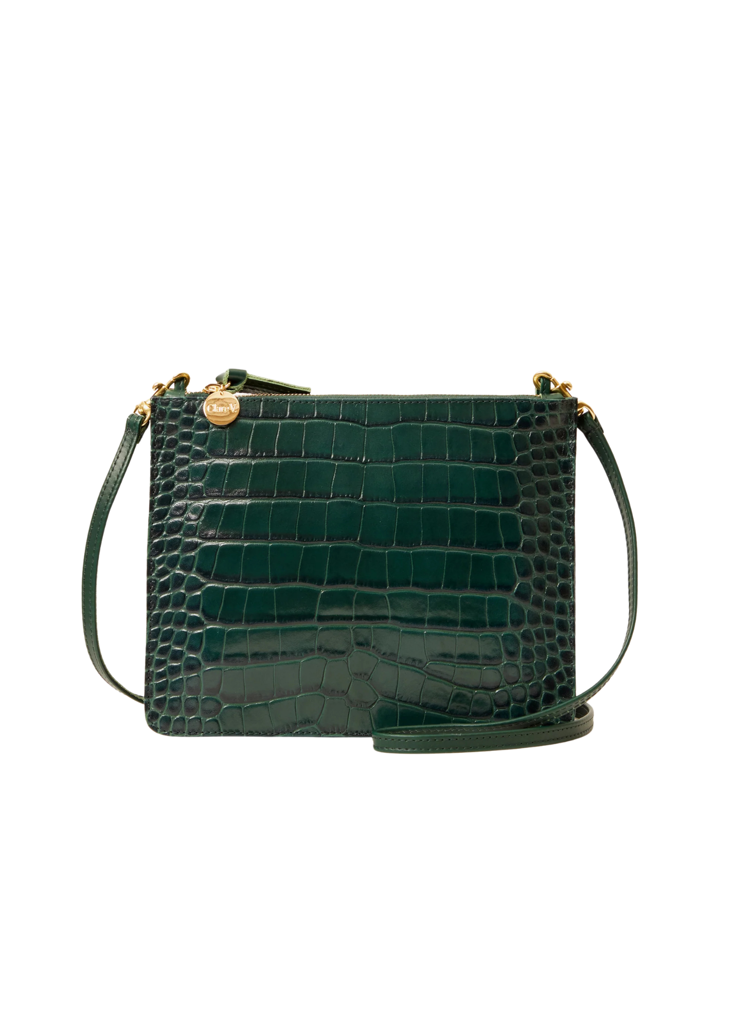 Margot Double Sac Bretelle in Autumn Croco Deep Pine