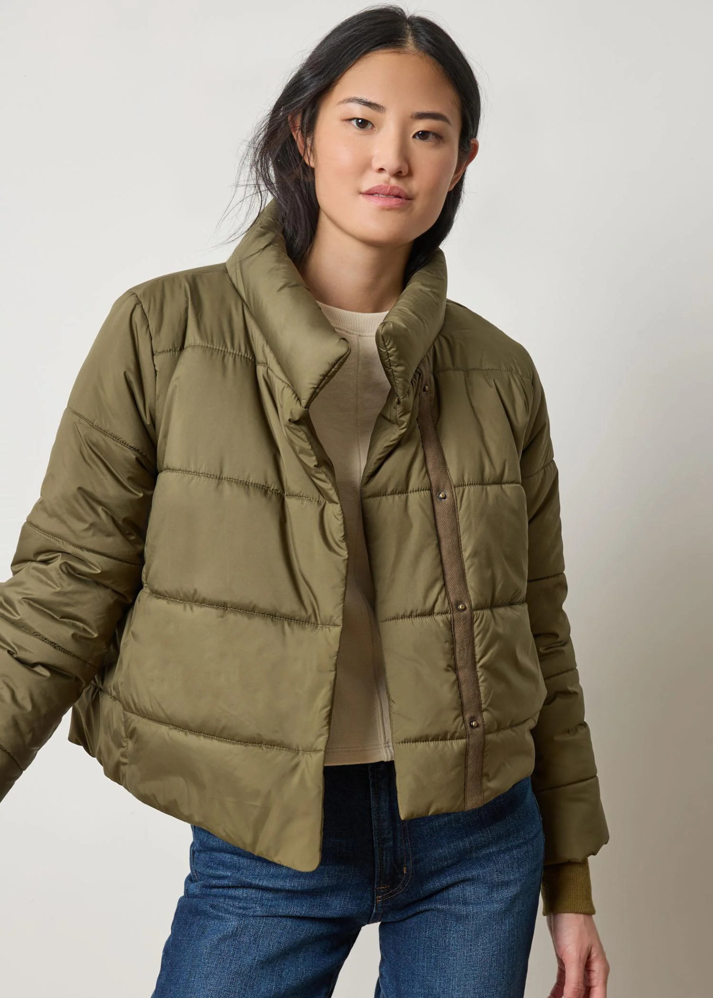 Knit Cuff Jacket in Evergreen