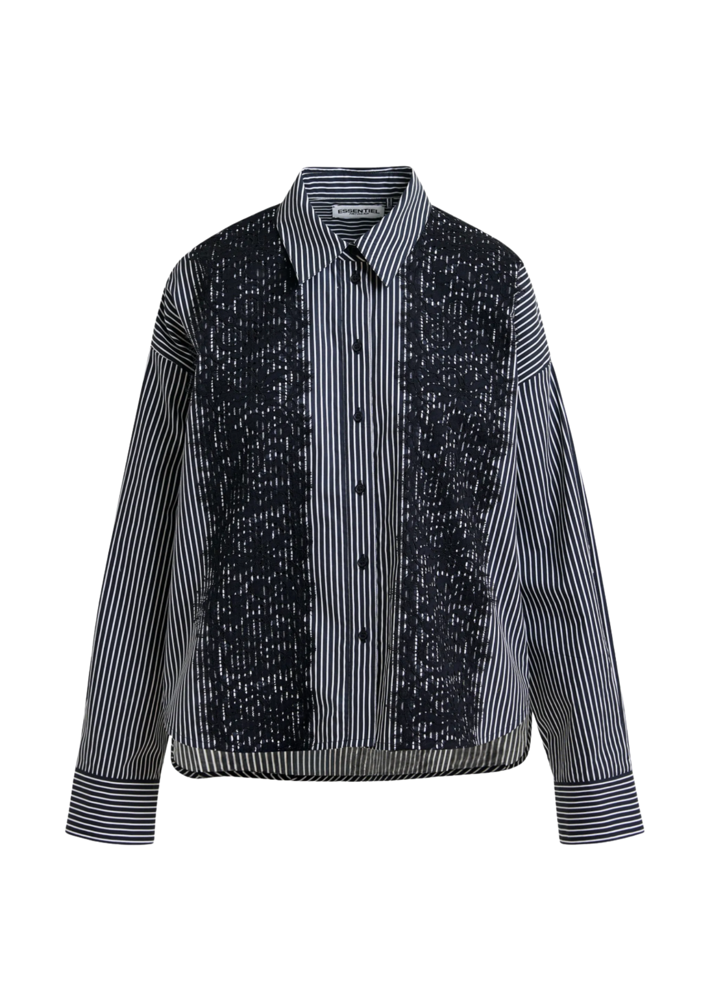 Isan Lace Trim Shirt in Combo Black