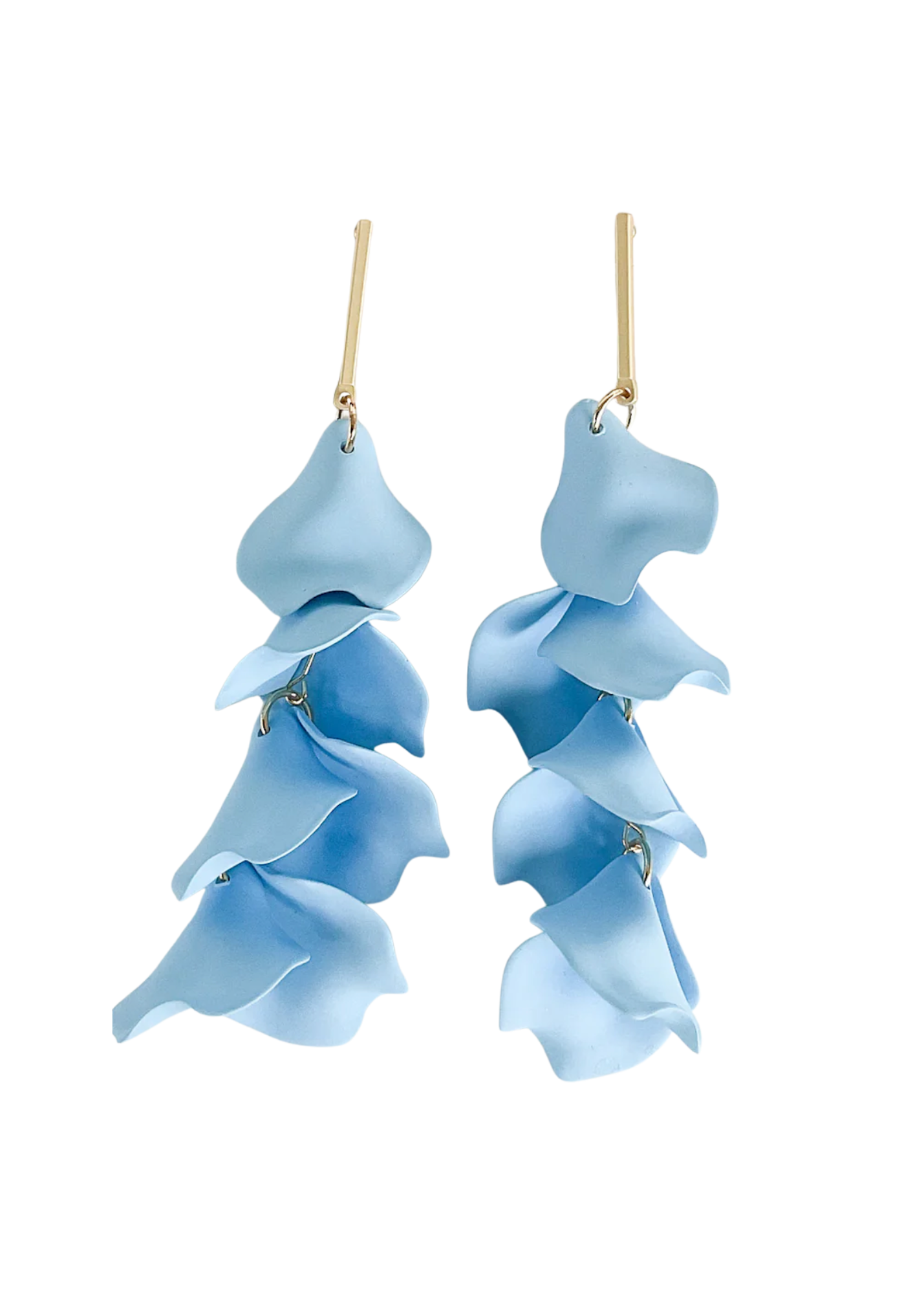 Bar Post Hyacinth Petal Earrings Powder Blue