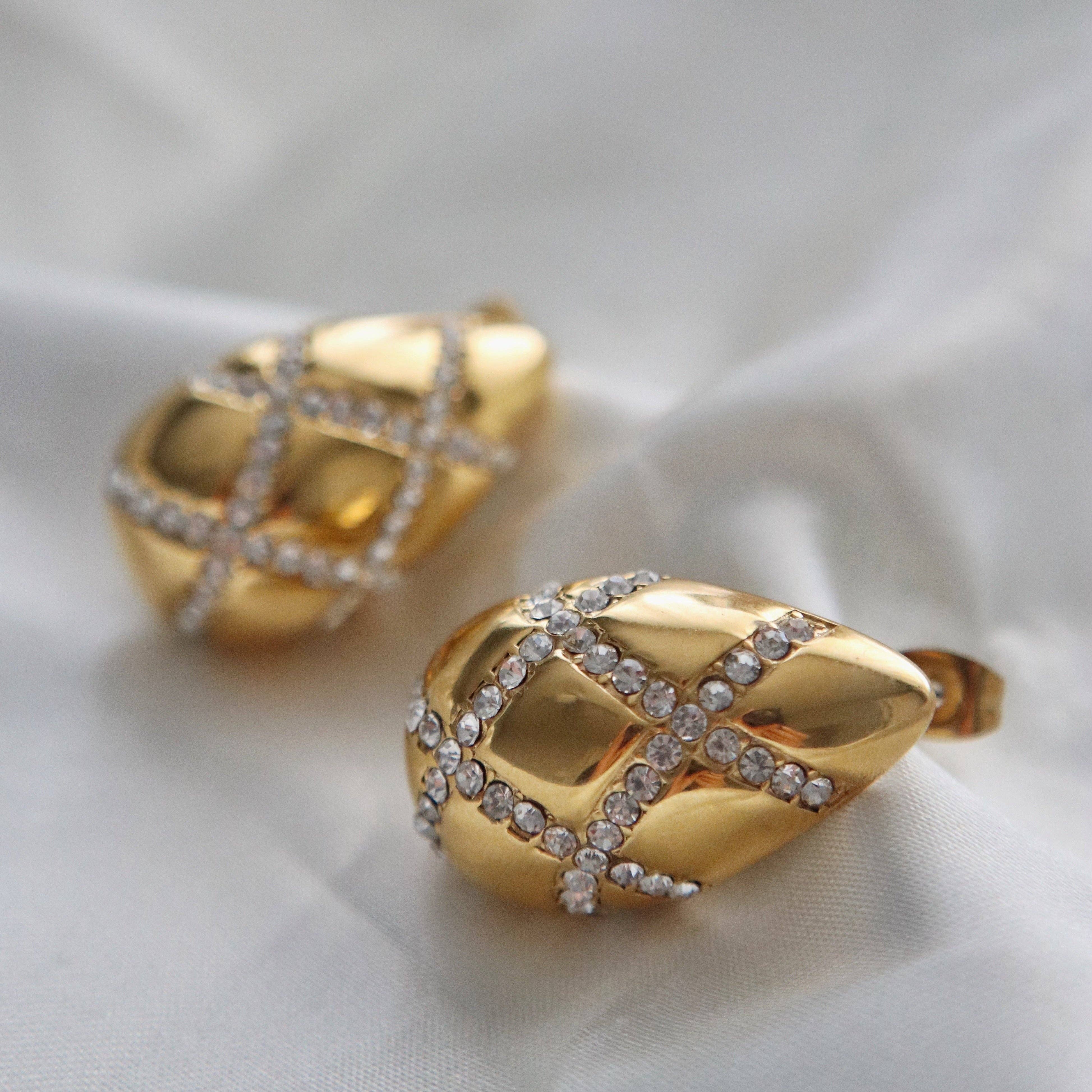 Pave Drop Earrings | Statement Earrings