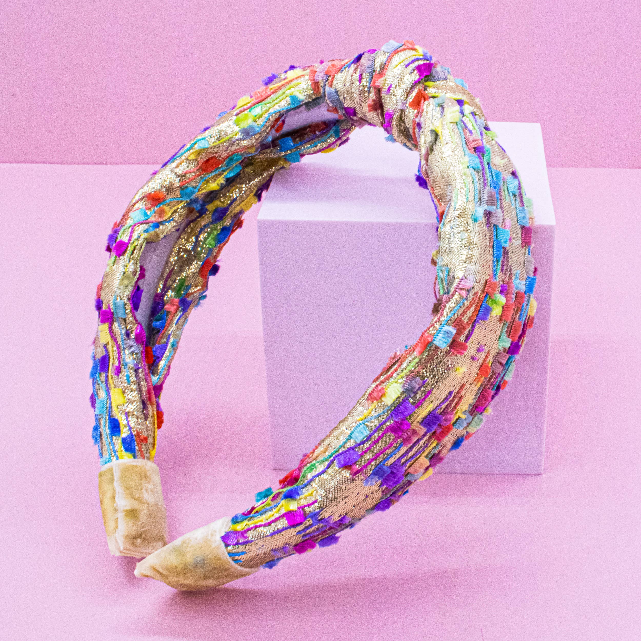 Kids Knot Headband - Confetti Hair Accessories for Girls: Gold