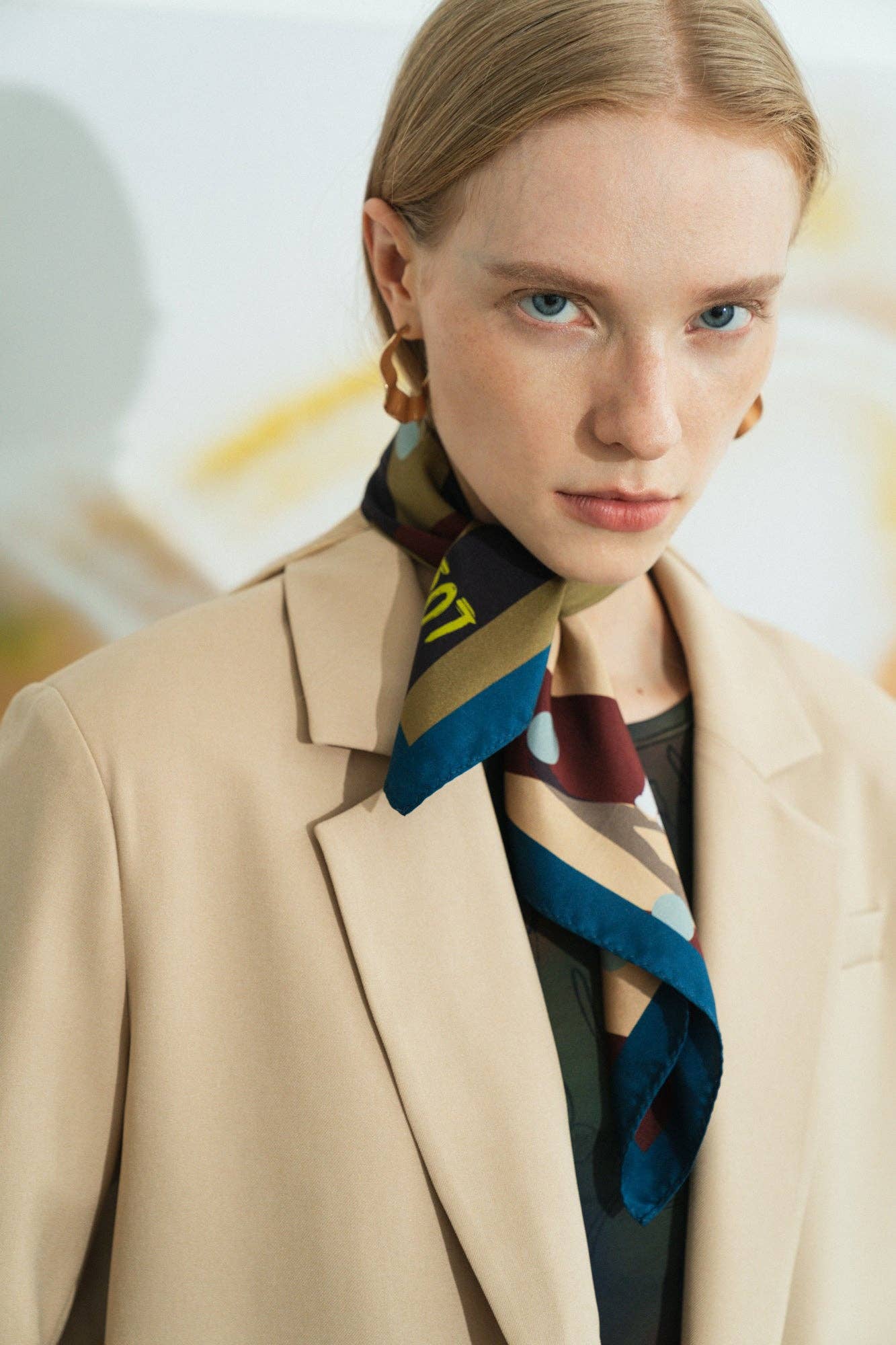 "Pandita the Dog" Silk Bandana - Coffee: Coffee