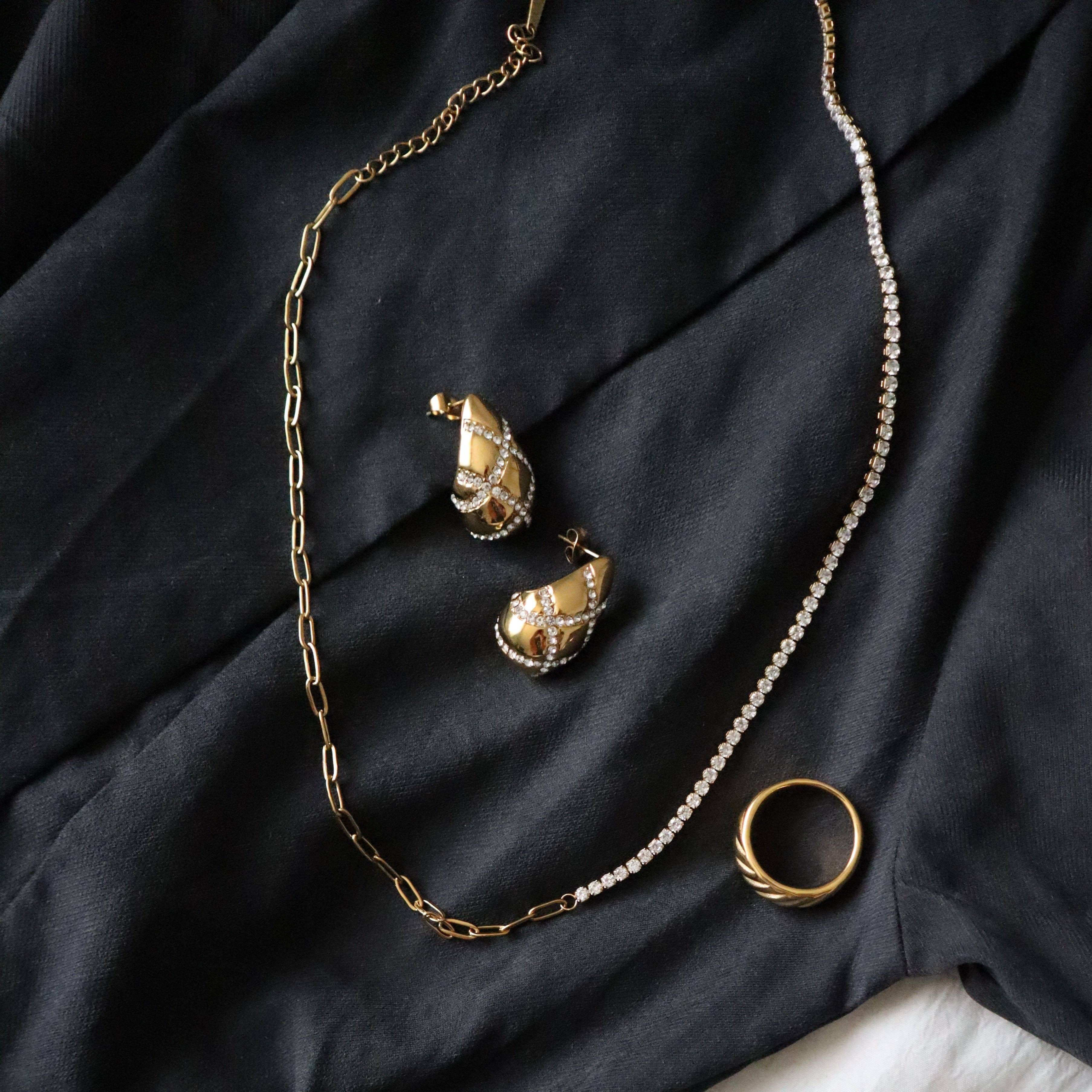 Pave Drop Earrings | Statement Earrings