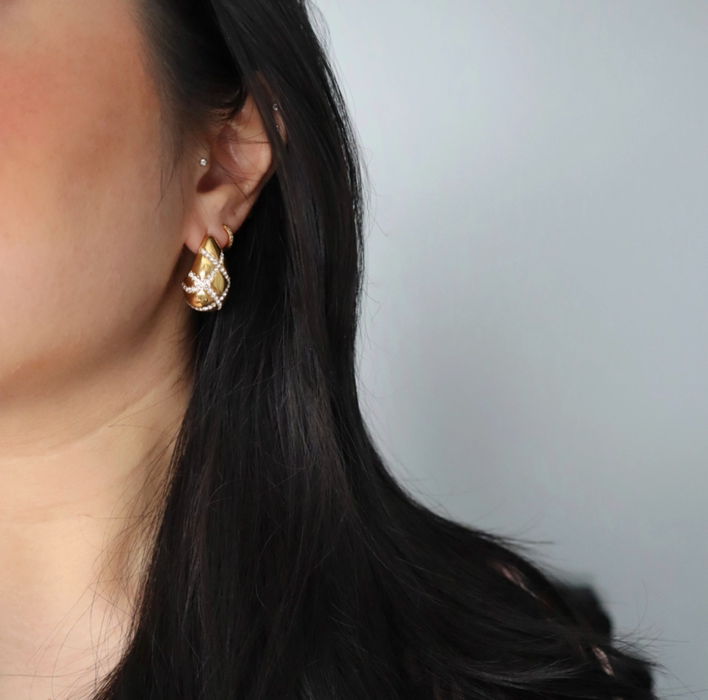 Pave Drop Earrings | Statement Earrings