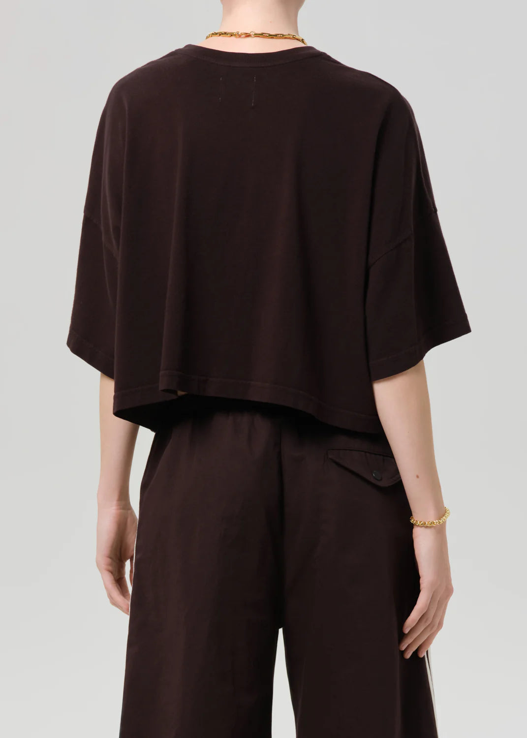 Crop Cape Tee in Chocolate