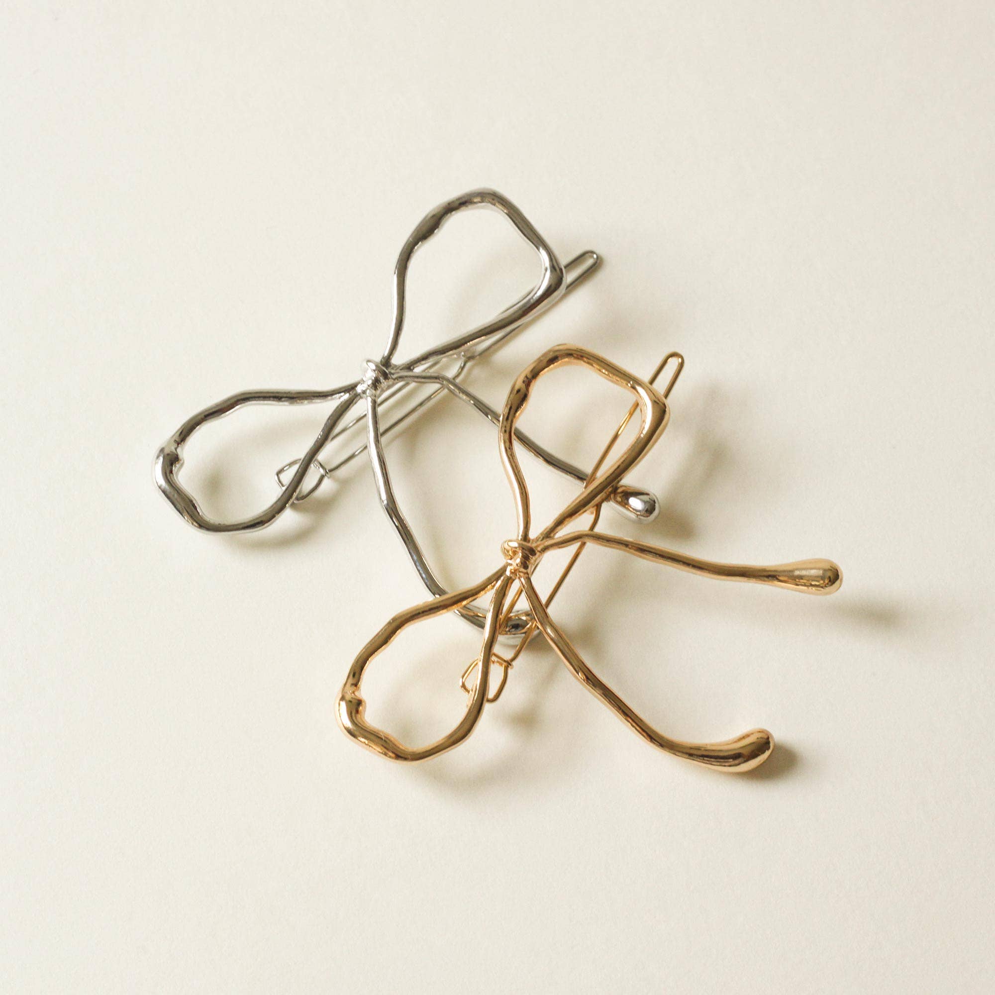 Metal Bow Barrette Hair Clip | Gold