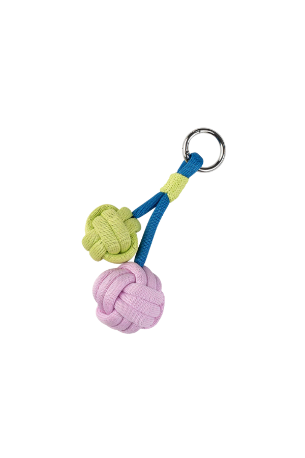 Double Puff Knot Keychain in Cobalt Lilace