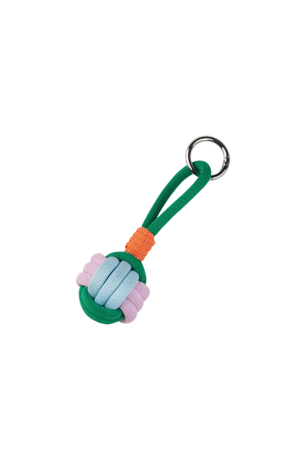Puff Knot Keychain in Kelly Stone Blue