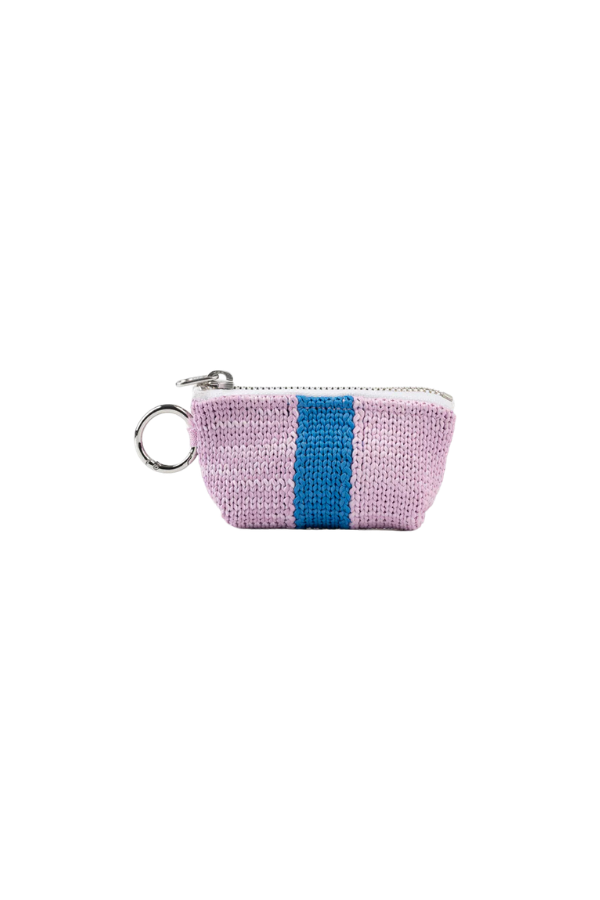 Racing Stripe Pouch Bag Charm in Cobalt Lilace