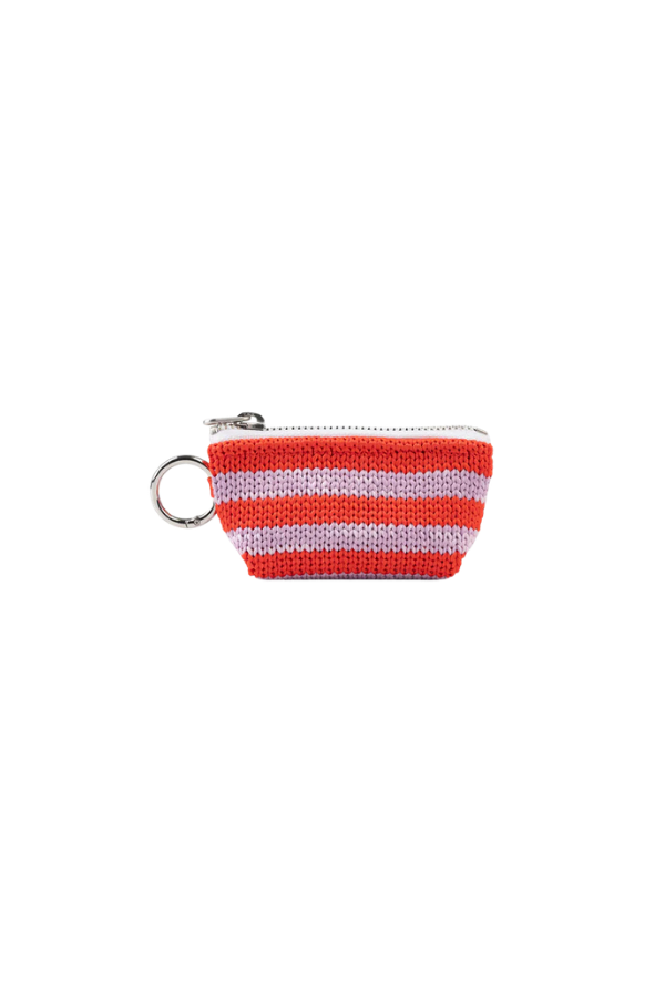 Stripe Pouch Bag Charm in Poppy Lilac