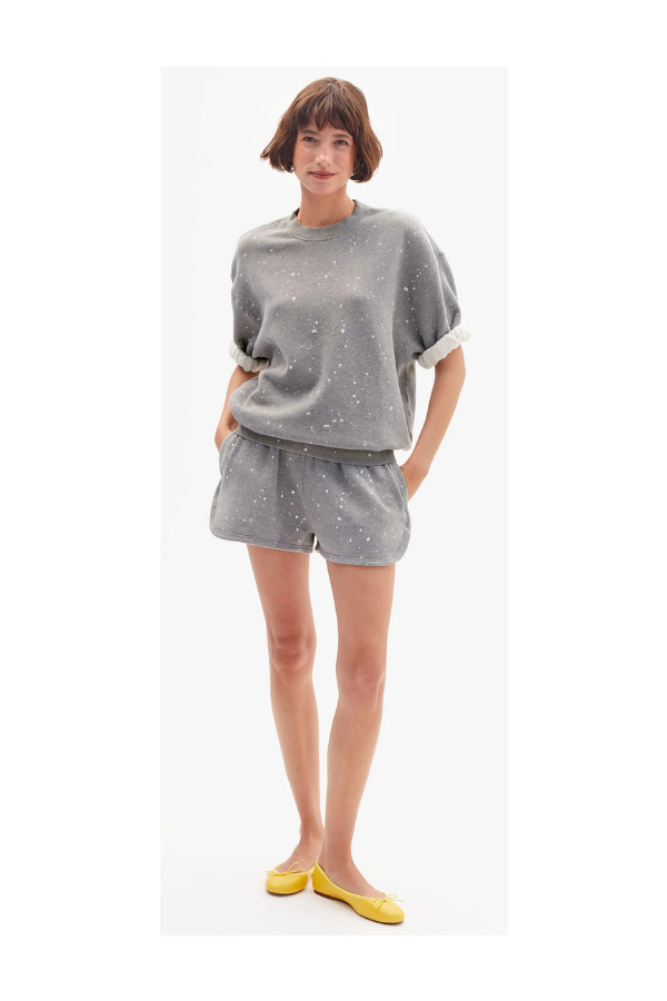 Short Sleeve Oversized Sweatshirt in Splatter