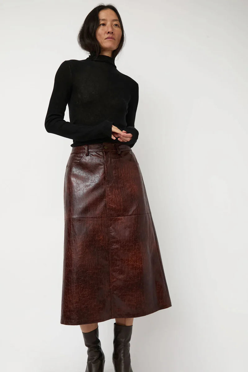 Aimee Skirt in Brown Crackle