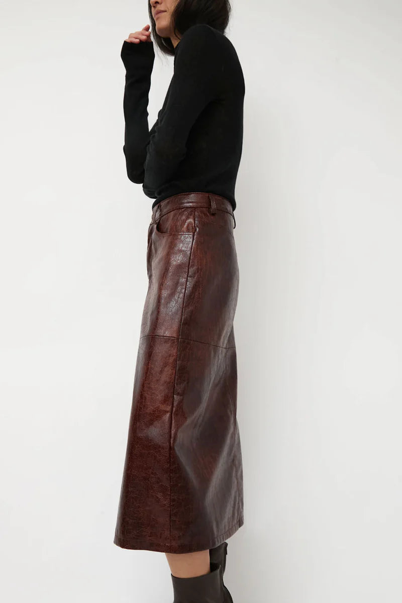 Aimee Skirt in Brown Crackle