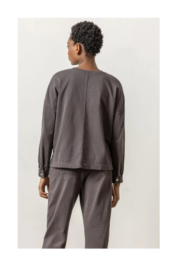 Easy Hi-Low Sweatshirt in Iron