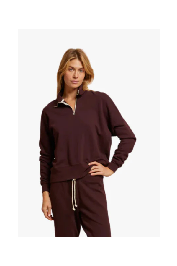 Maren French Terry Half Zip in Blackberry