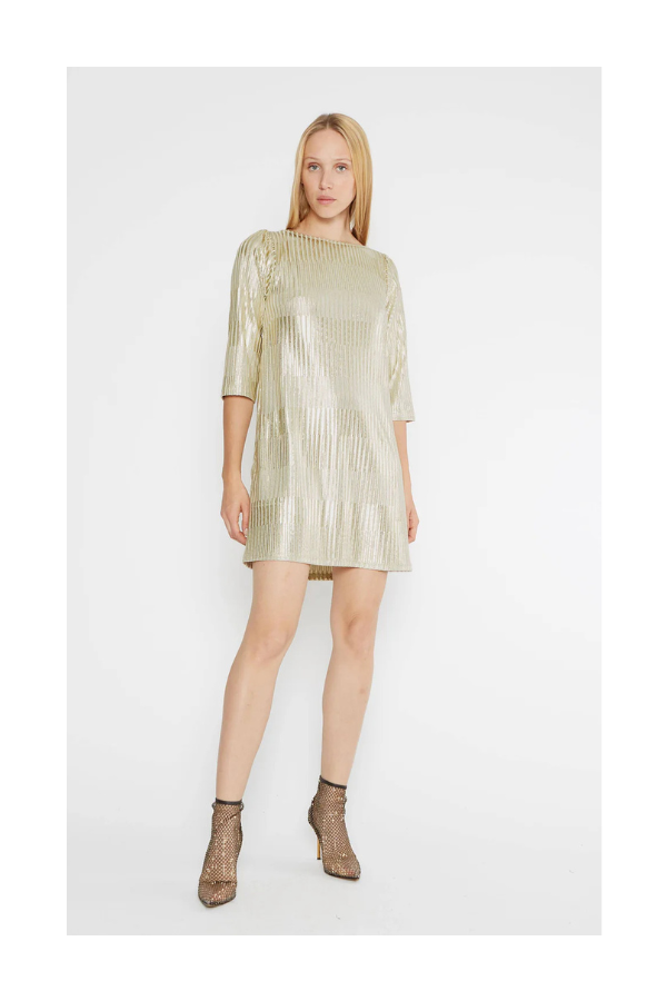 Metallic A-Line Dress