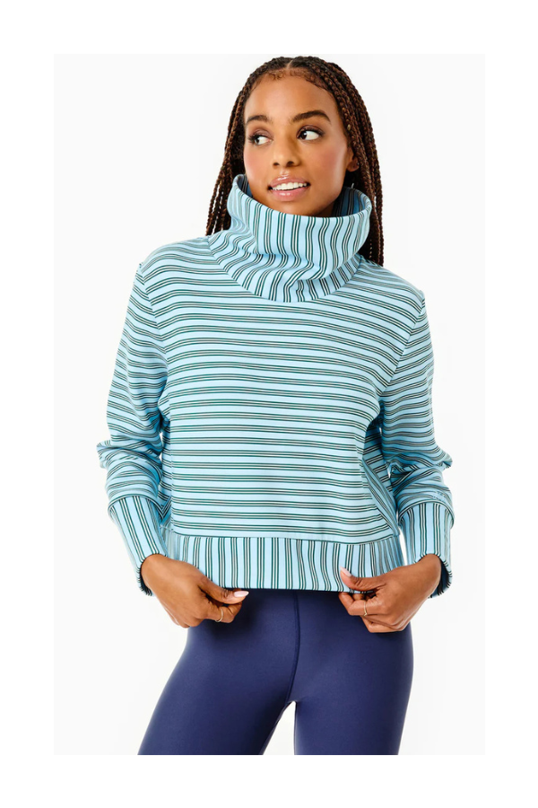 Everyother Day Pullover in Baby Blue/Ivy Triple Stripe