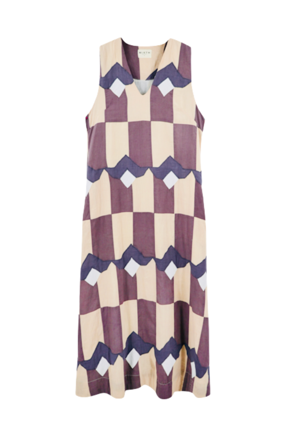 Cassis Dress in Plum Origami