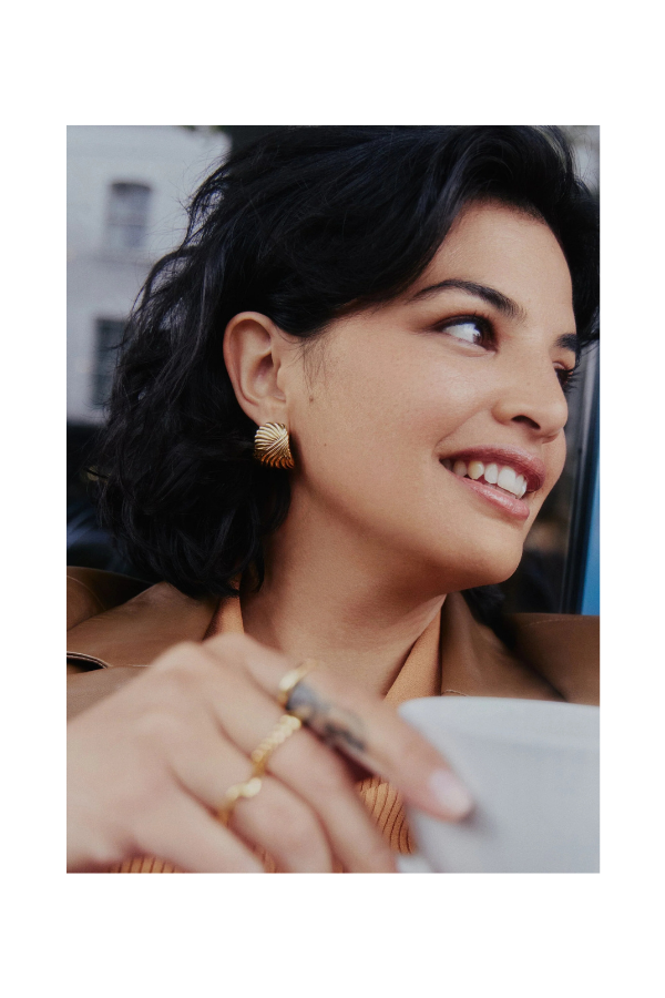 Wavy Ridge Ripple Oversized Stud Earrings — Moosh Wavy Ridge Ripple Oversized Stud Earrings — Moosh